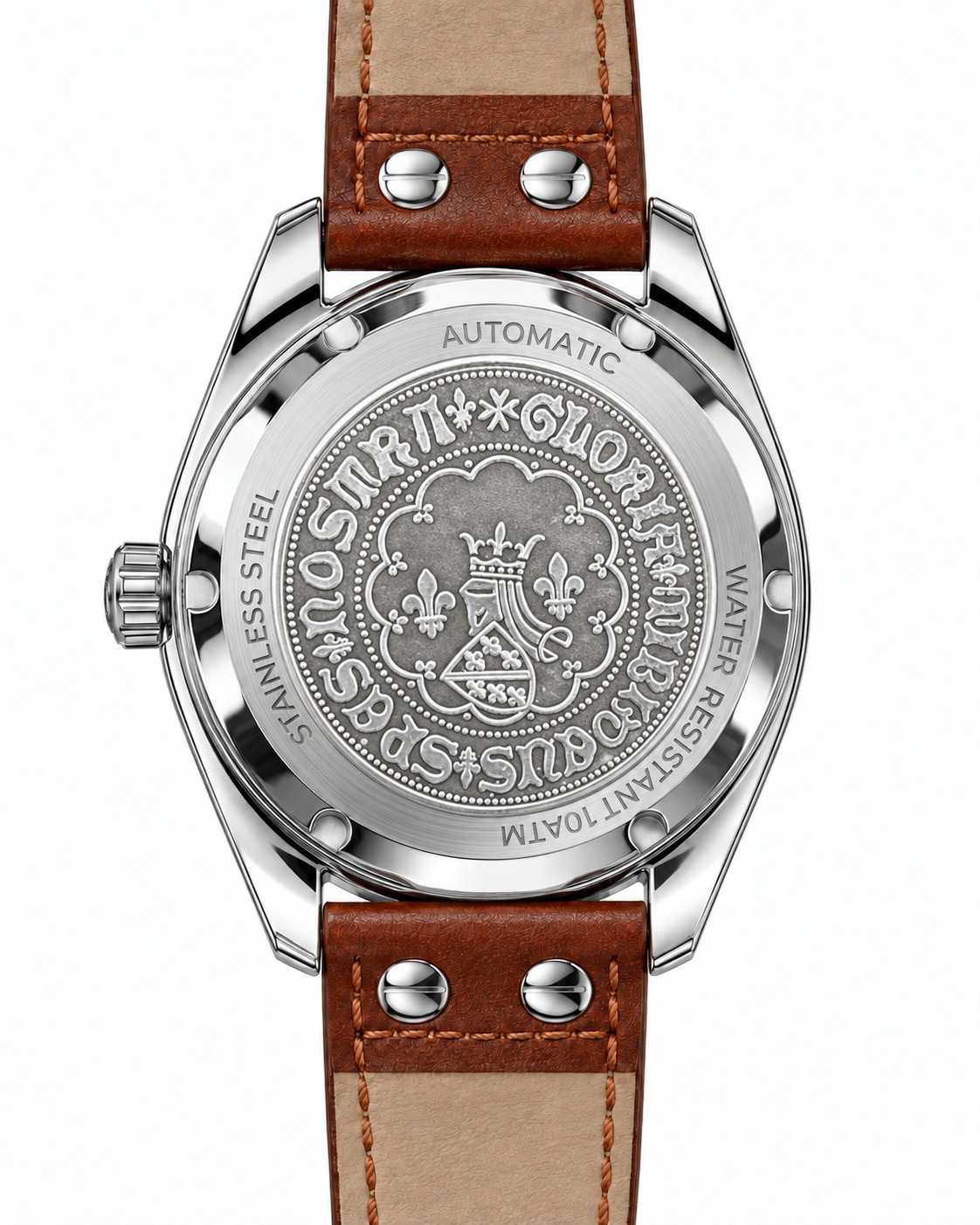 Case back with the Gloria Nostra seal engraving
